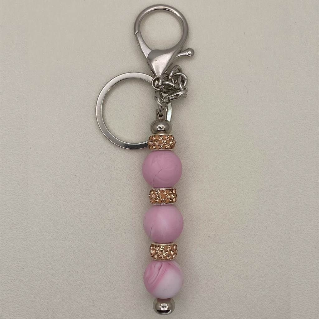 Llavero de cristal rosa