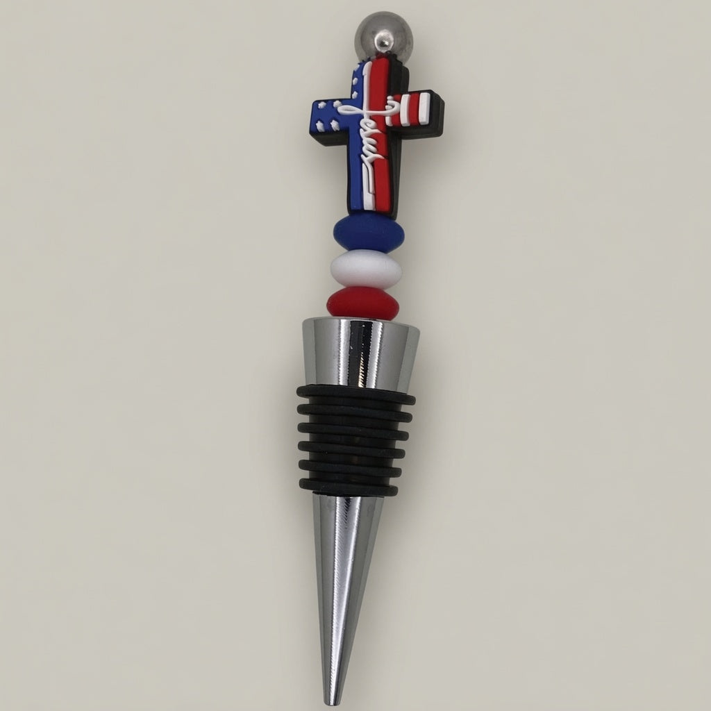 Patriotic Religious Cross Wine Bottle Opener