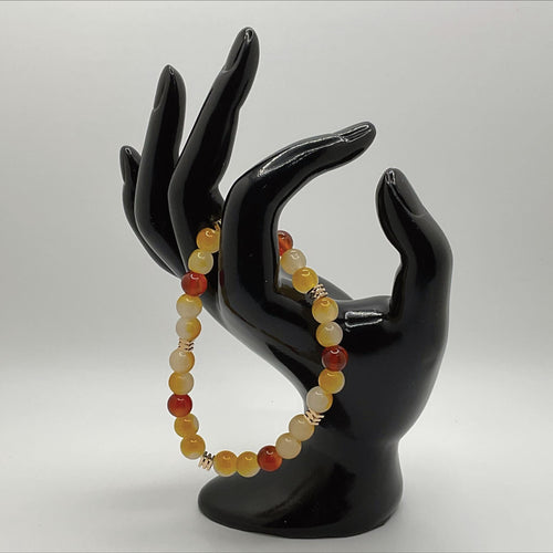 Amber Carnelian Bracelet | Vitality & Creative Fire | Gold Spacers Handmade Gemstone Jewelry __etsy:8086988516