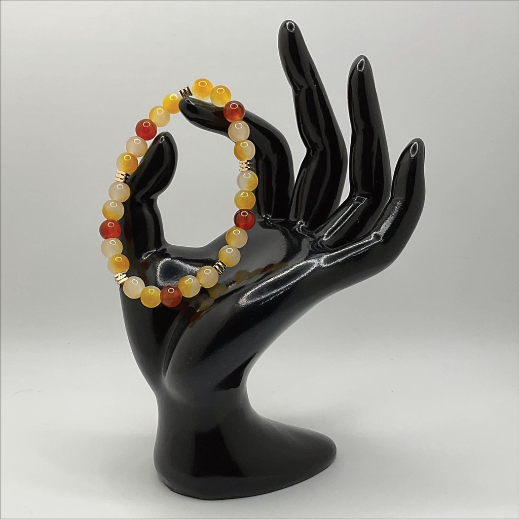 Amber Carnelian Bracelet | Vitality & Creative Fire | Gold Spacers Handmade Gemstone Jewelry __etsy:8086988530