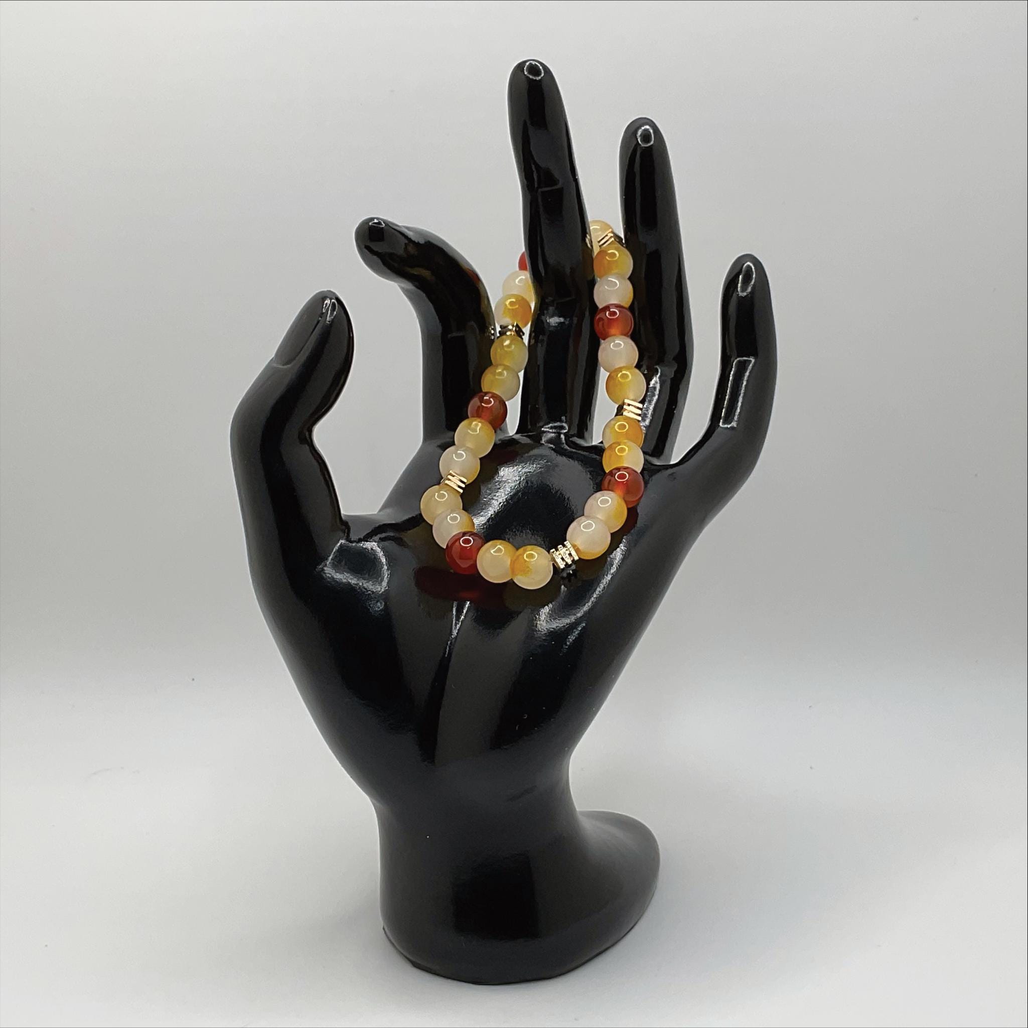 Amber Carnelian Bracelet | Vitality & Creative Fire | Gold Spacers Handmade Gemstone Jewelry __etsy:8134895887