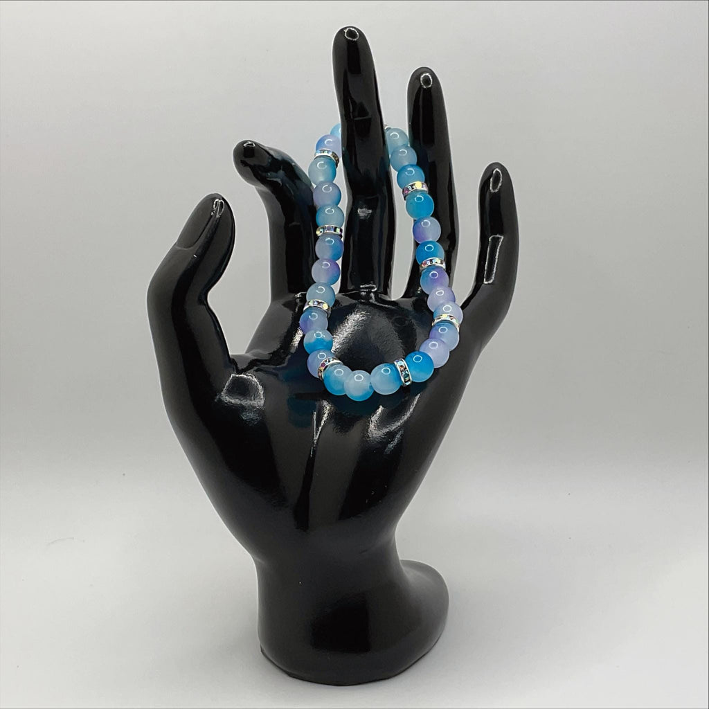 Blue Dragon Vein Agate Bracelet | Clarity & Intuition | Silver Spacers Crystal Gemstone Jewelry __etsy:8134342505