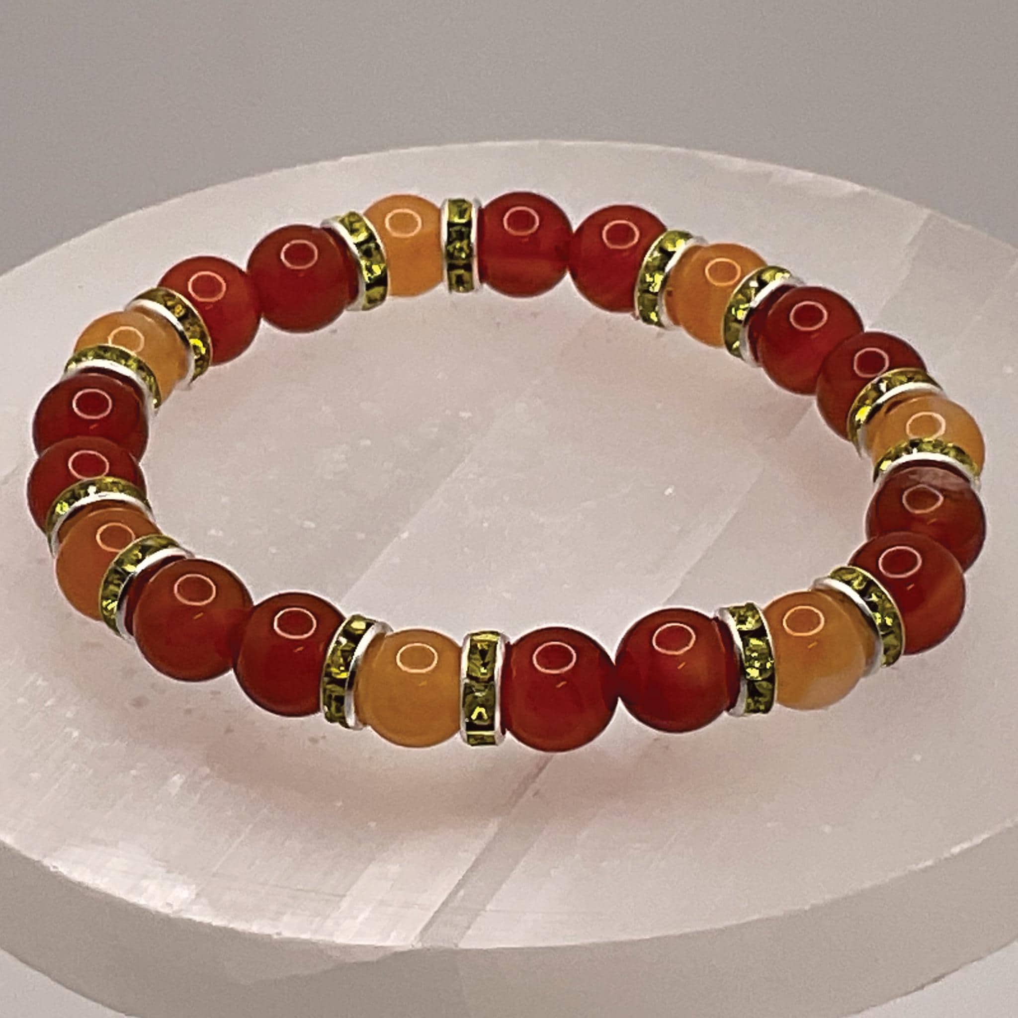 Carnelian Agate Bracelet | Creativity & Courage | Oriental Agate Yellow Crystal Gold Gemstone Jewelry __etsy:8134648503