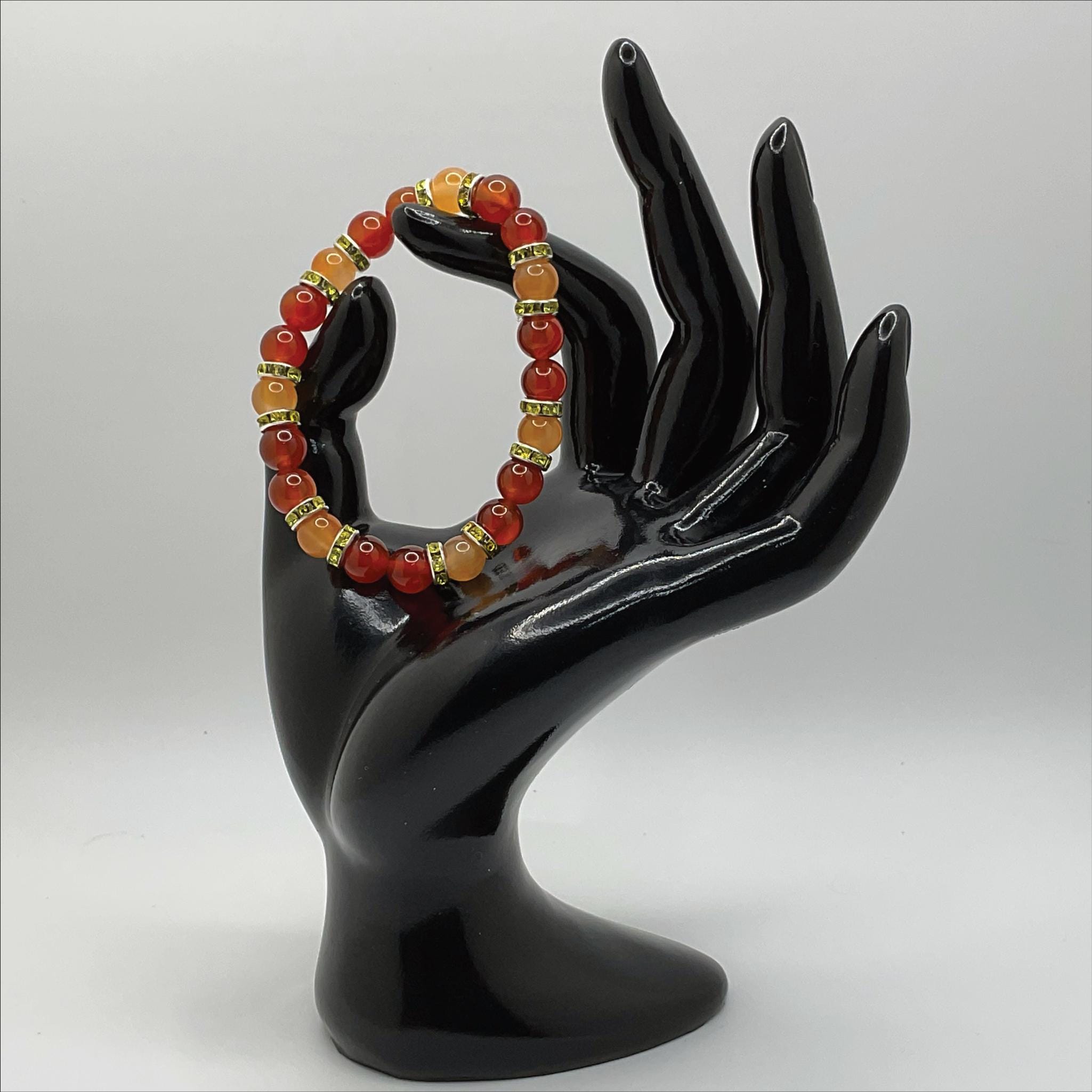 Carnelian Agate Bracelet | Creativity & Courage | Oriental Agate Yellow Crystal Gold Gemstone Jewelry __etsy:8134648507