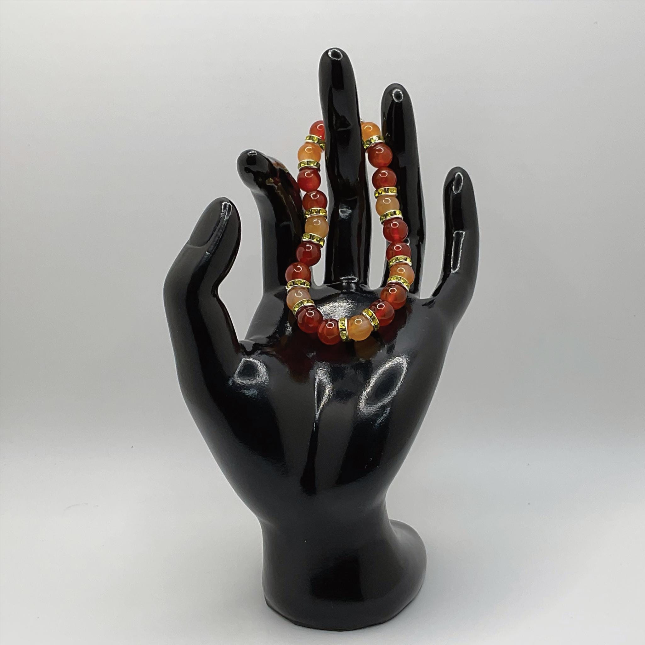Carnelian Agate Bracelet | Creativity & Courage | Oriental Agate Yellow Crystal Gold Gemstone Jewelry __etsy:8086742272