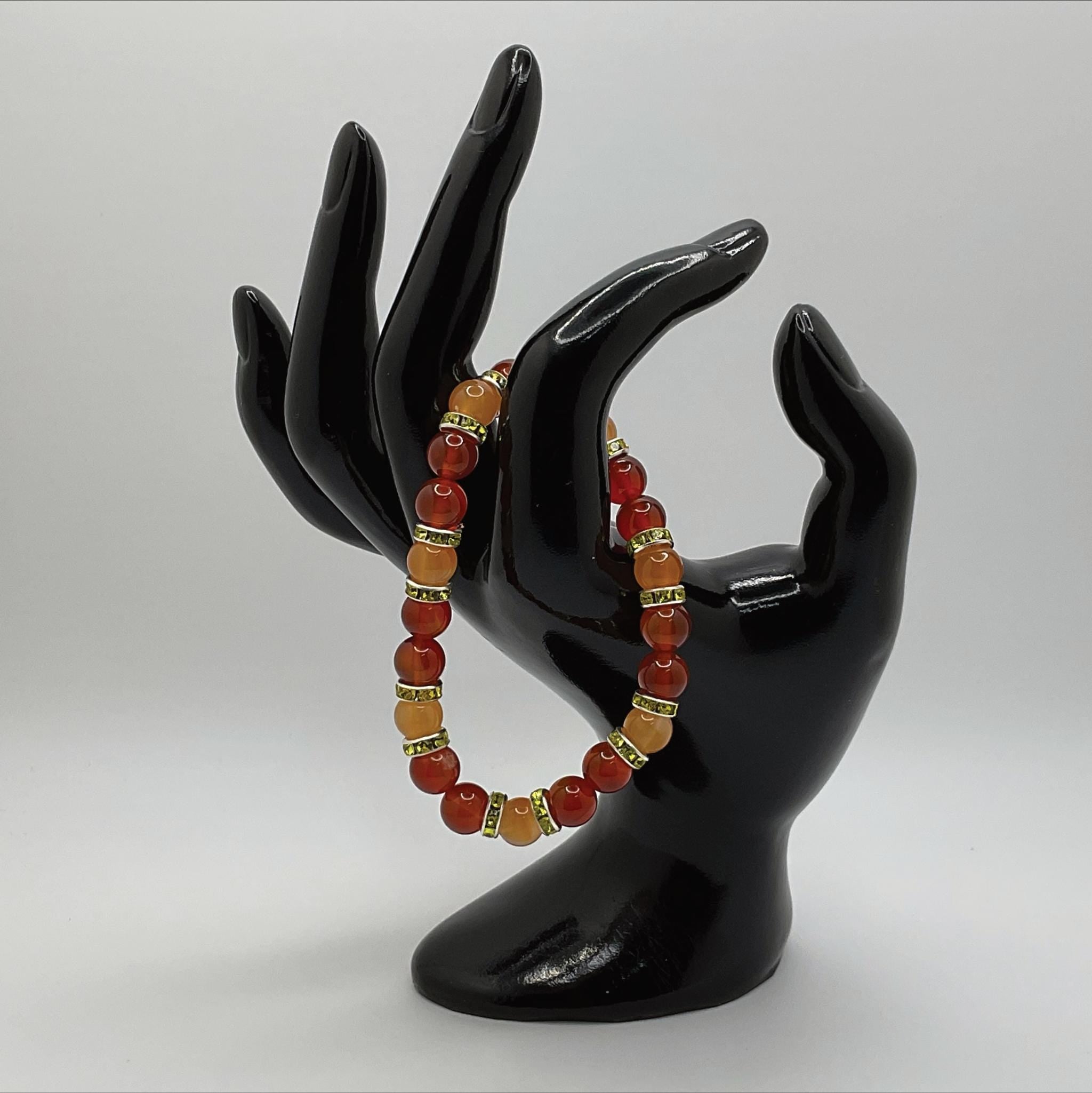 Carnelian Agate Bracelet | Creativity & Courage | Oriental Agate Yellow Crystal Gold Gemstone Jewelry __etsy:8086742276