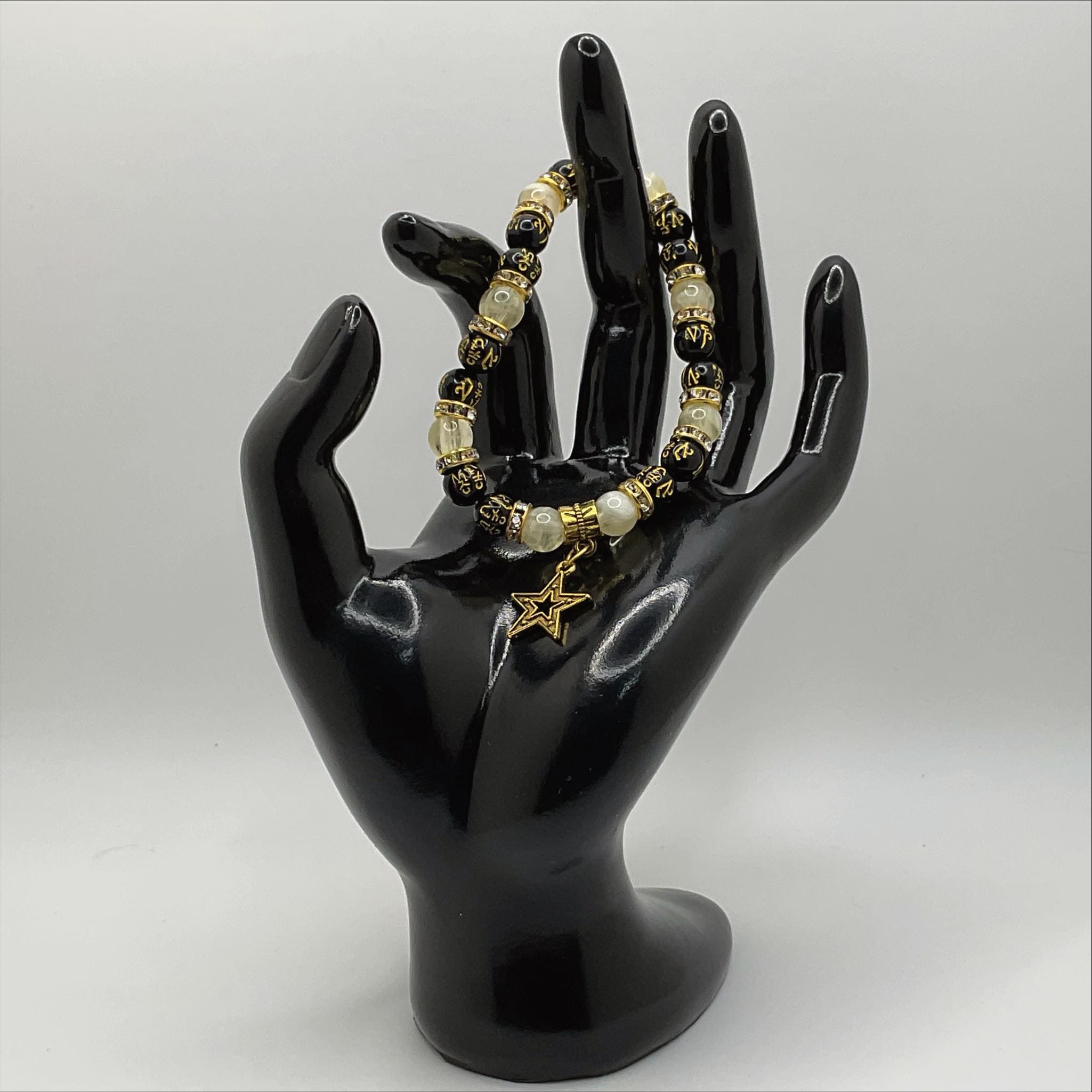 Citrine Pixiu Bracelet | Abundance & Prosperity | Gold Star Charm Crystal Gemstone Jewelry __etsy:8086909476