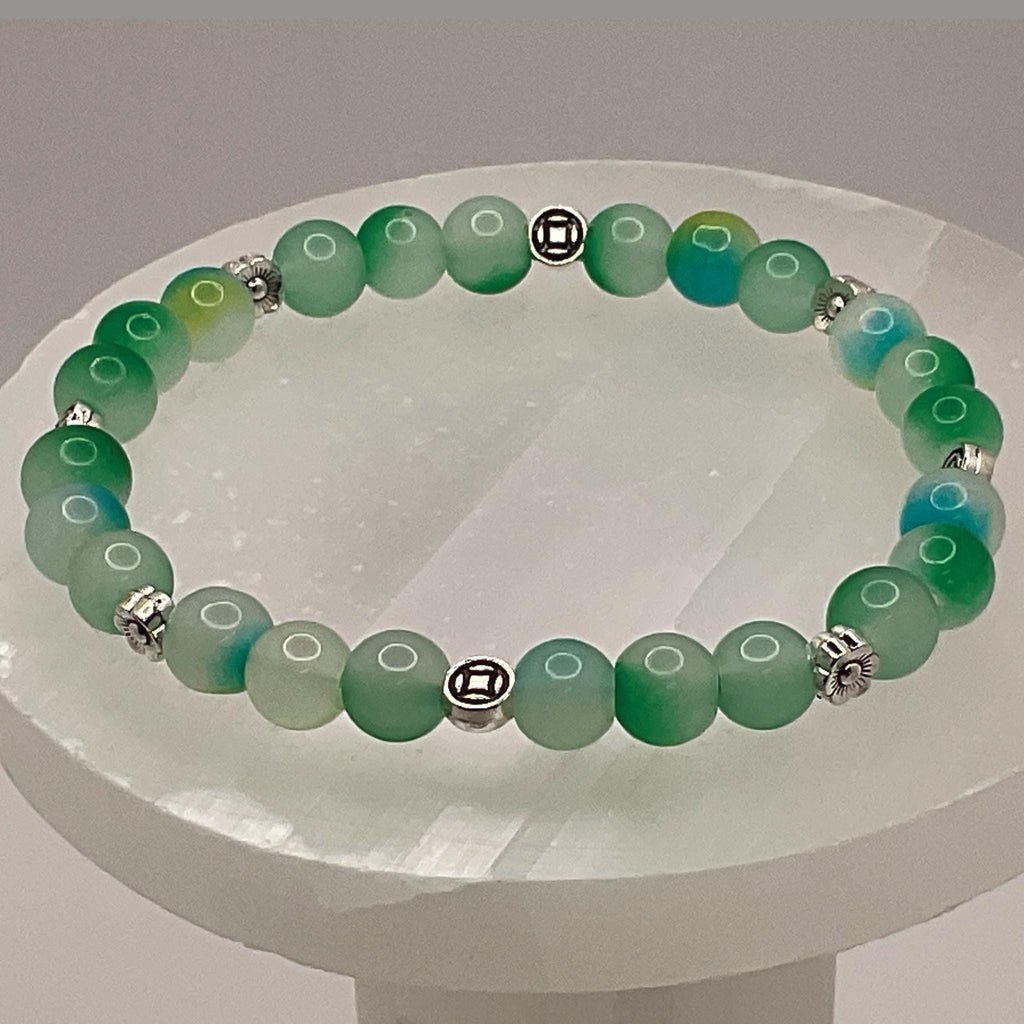 Green Chalcedony Bracelet | Calm & Heart Healing | Handmade Crystal Gemstone Jewelry __etsy:8086258720