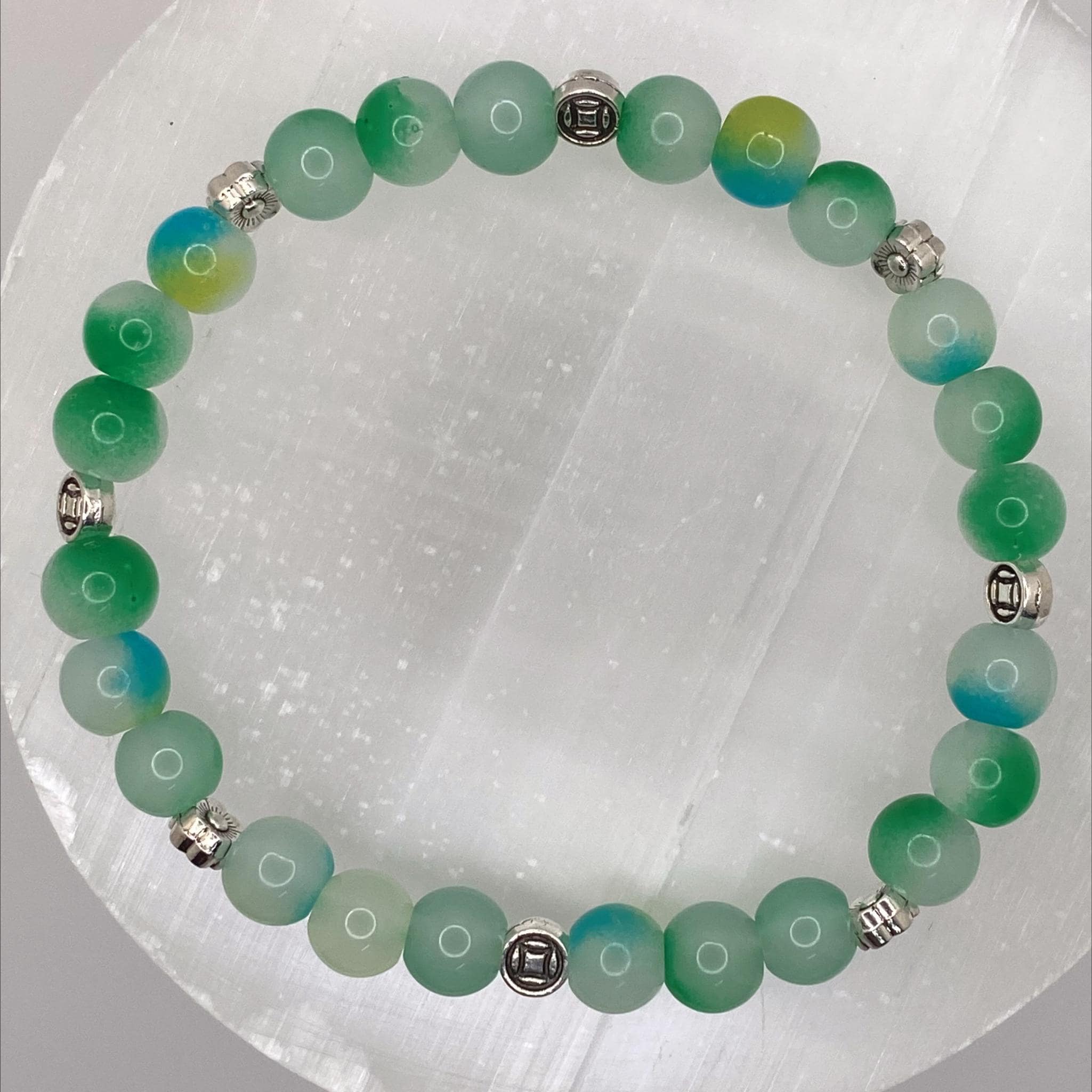 Green Chalcedony Bracelet | Calm & Heart Healing | Handmade Crystal Gemstone Jewelry __etsy:8134166755
