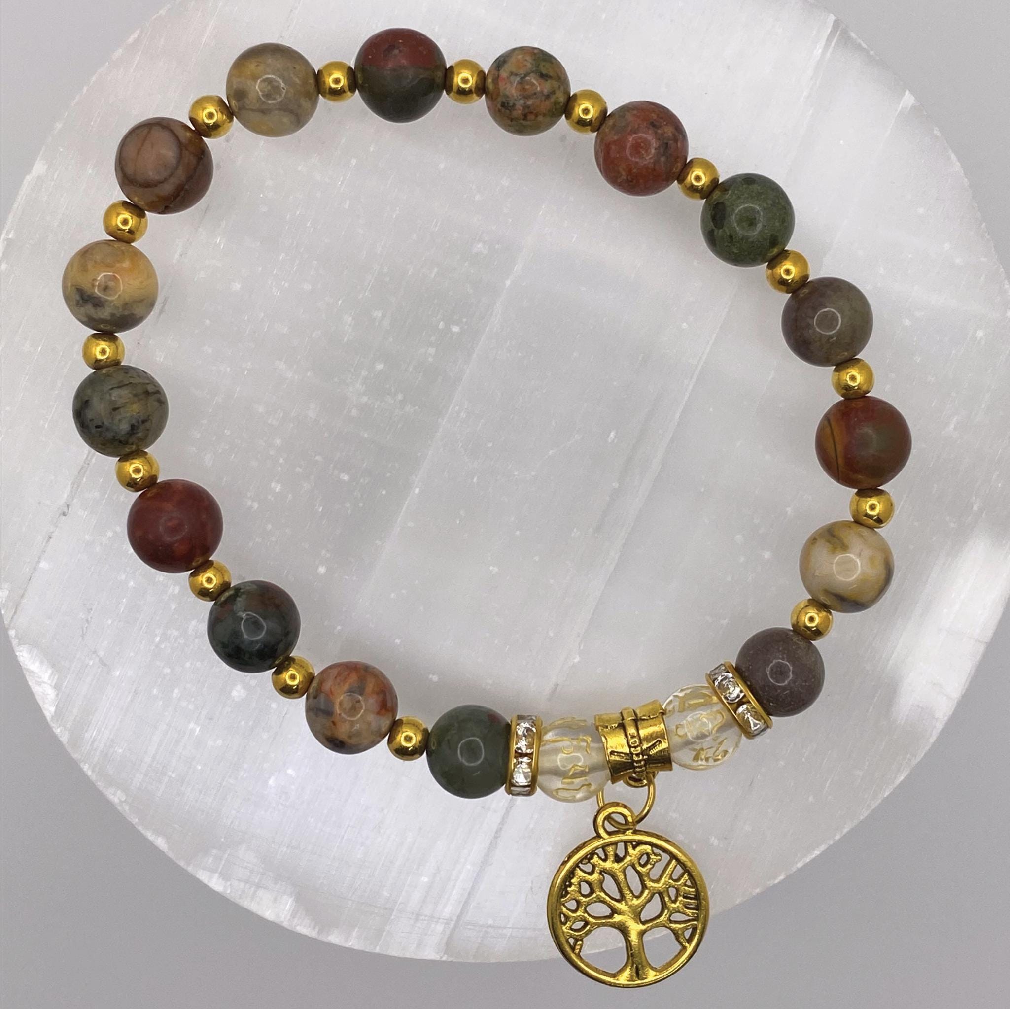 Mookaite Pixiu Bracelet | Prosperity & Grounding | Clear Quartz Tree of Life Crystal Jewelry __etsy:8086082158