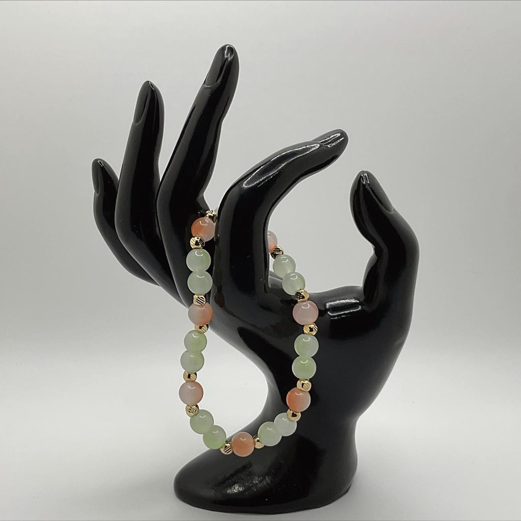 Oriental Agate Bracelet | Grounding & Inner Strength | Tiny Gold Spacers Gemstone Jewelry __etsy:8086947816