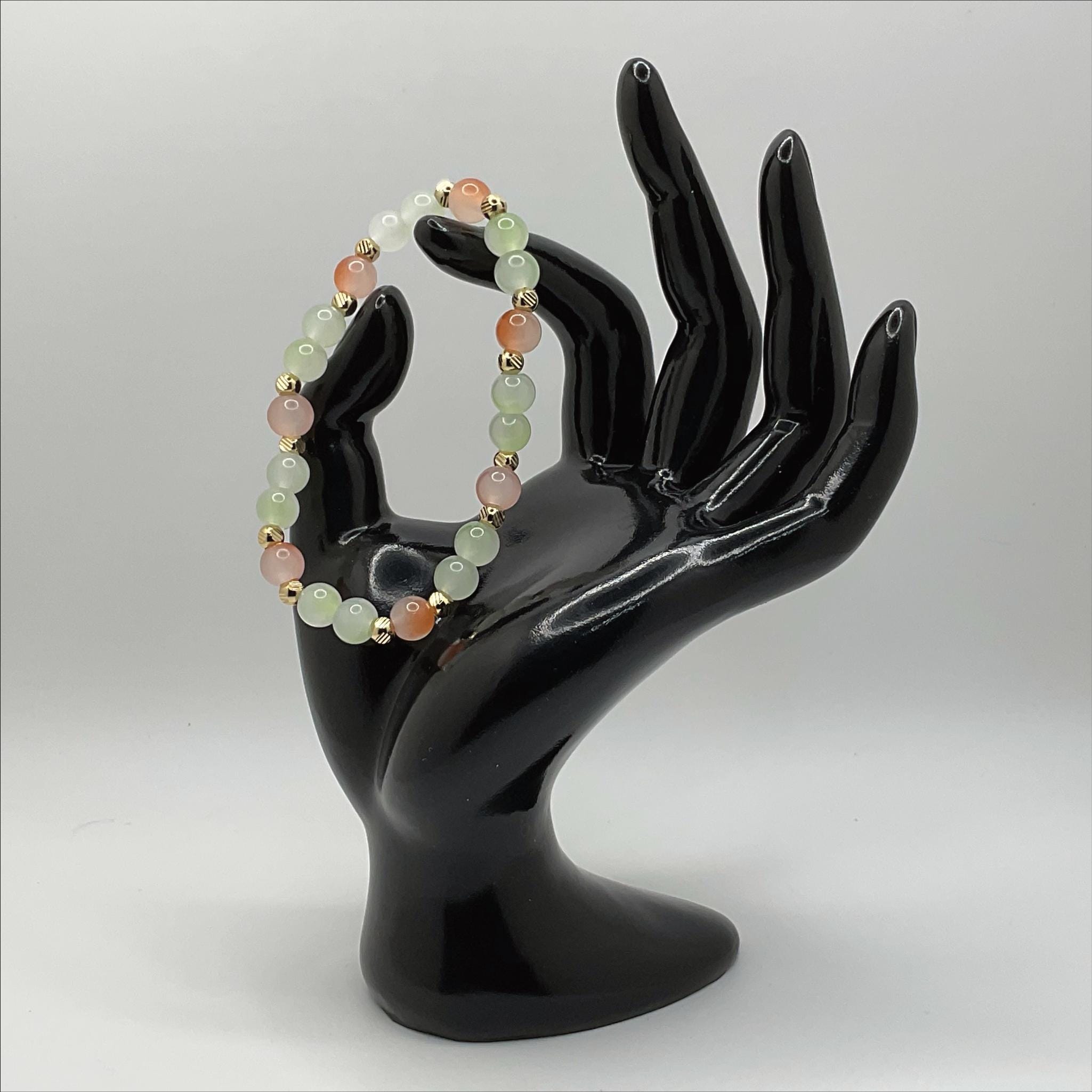 Oriental Agate Bracelet | Grounding & Inner Strength | Tiny Gold Spacers Gemstone Jewelry __etsy:8086947826