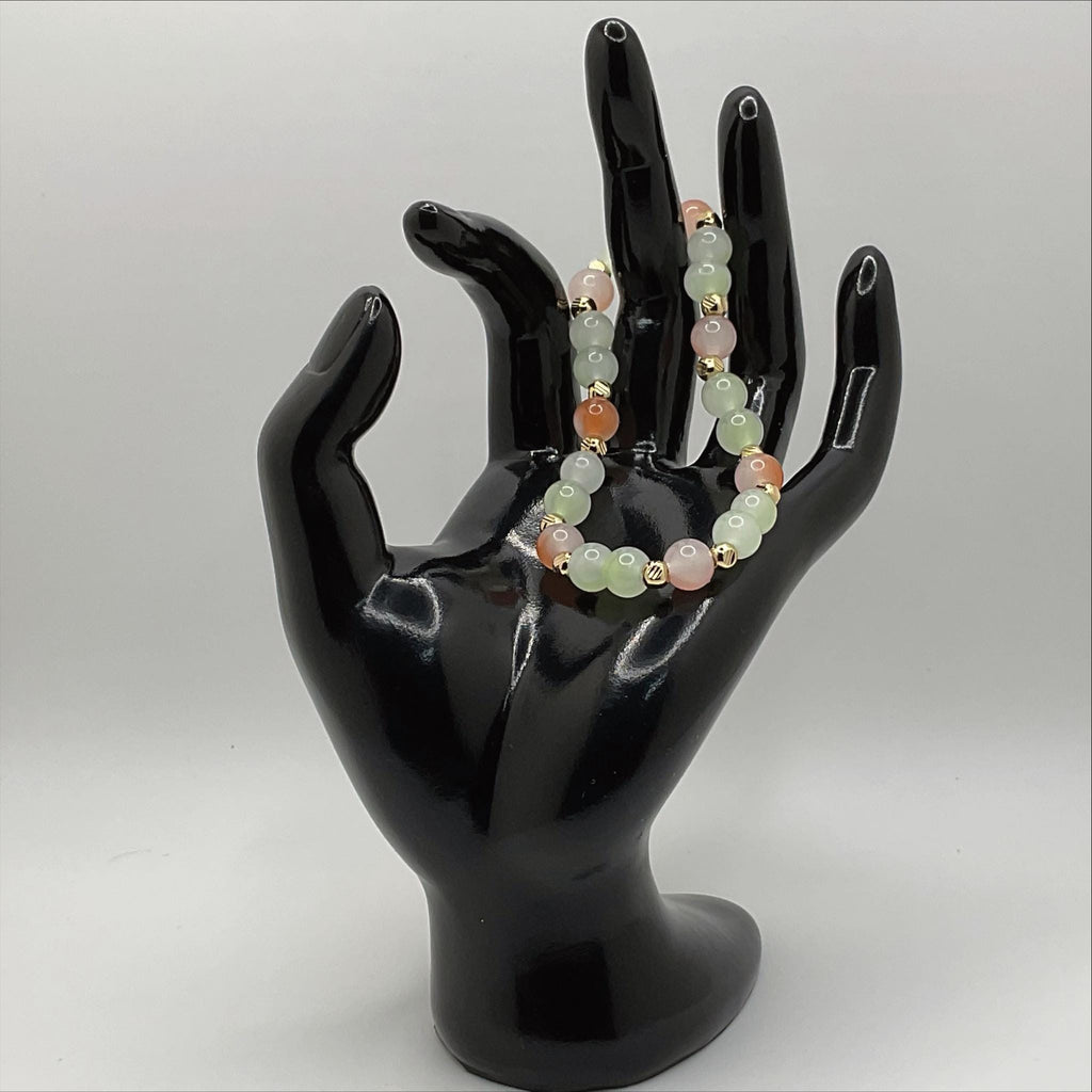 Oriental Agate Bracelet | Grounding & Inner Strength | Tiny Gold Spacers Gemstone Jewelry __etsy:8086947822