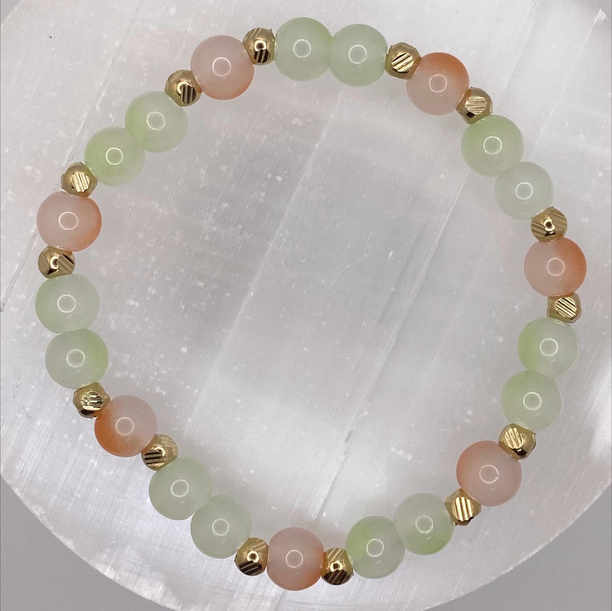Oriental Agate Bracelet | Grounding & Inner Strength | Tiny Gold Spacers Gemstone Jewelry __etsy:8134854699