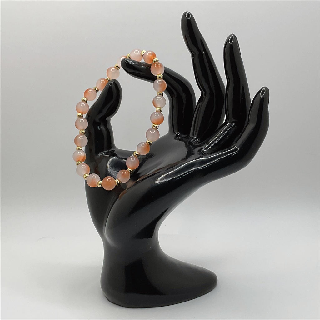 Pink Opal Bracelet | Emotional Healing & Self Love | Tiny Gold Spacers Crystal Gemstone Jewelry __etsy:8086460948