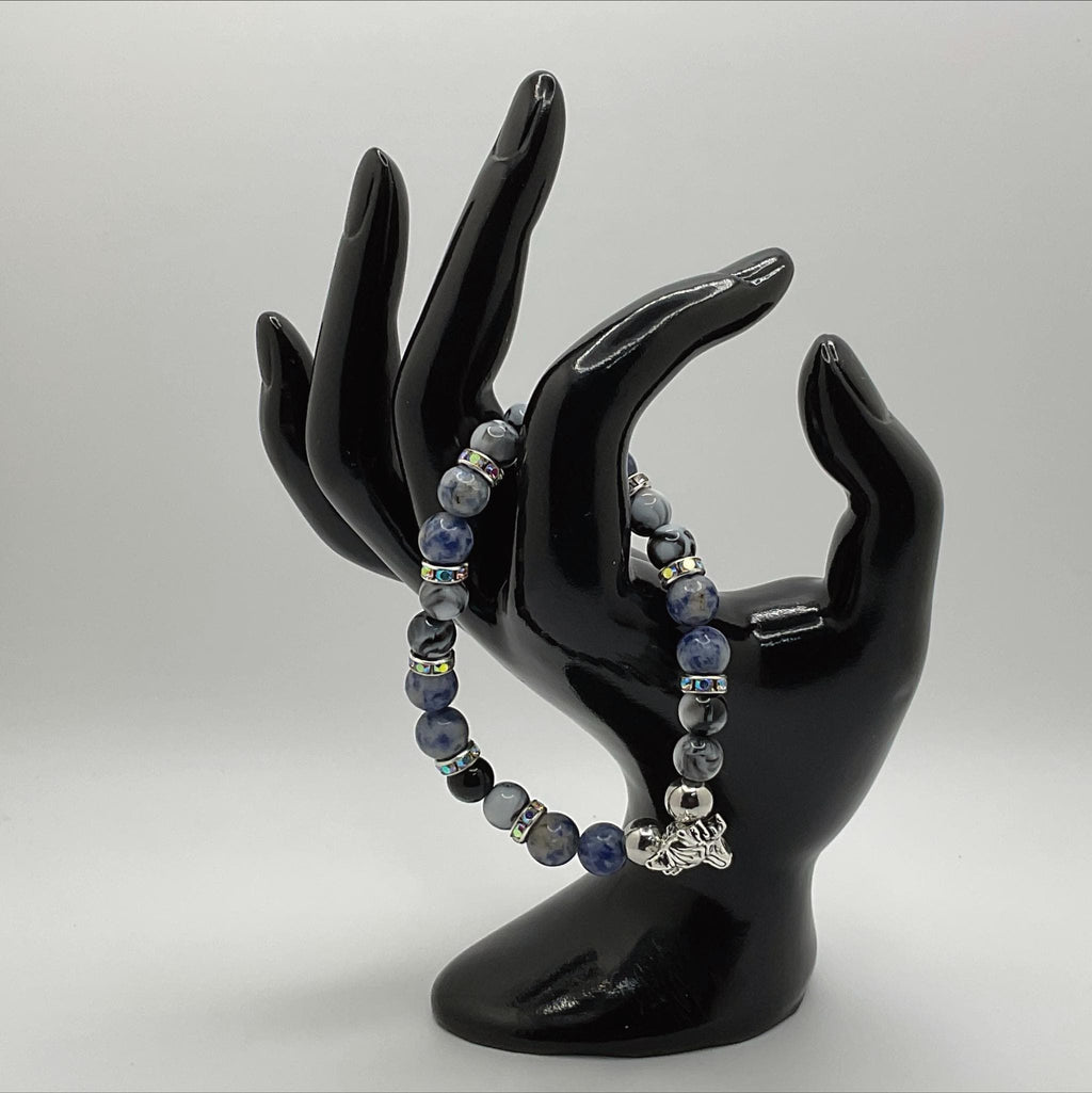Sodalite Dragon Bracelet | Clarity & Inner Wisdom | Silver Crystal Spacers Gemstone Jewelry __etsy:8086883412