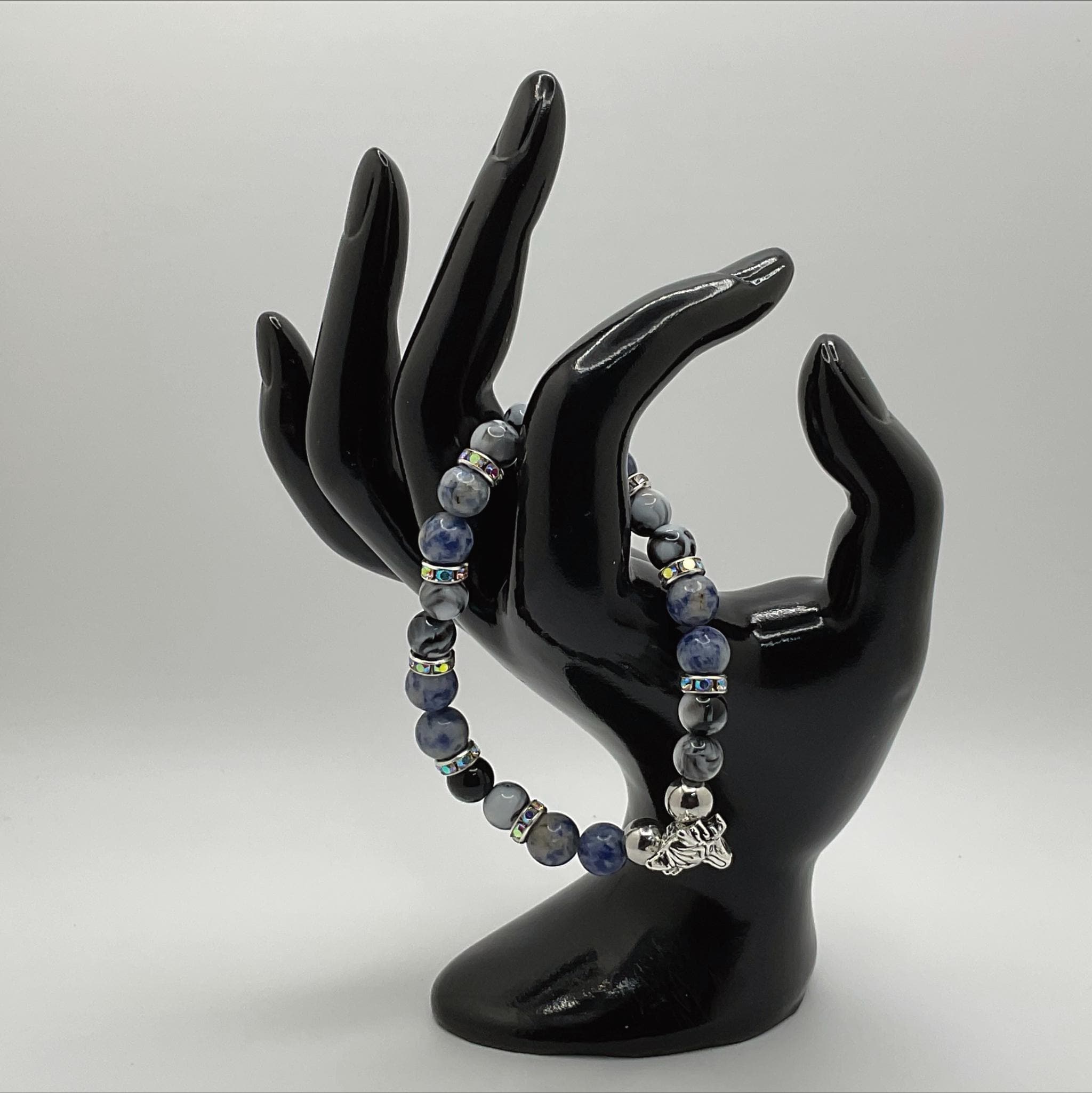 Sodalite Dragon Bracelet | Clarity & Inner Wisdom | Silver Crystal Spacers Gemstone Jewelry __etsy:8086883412