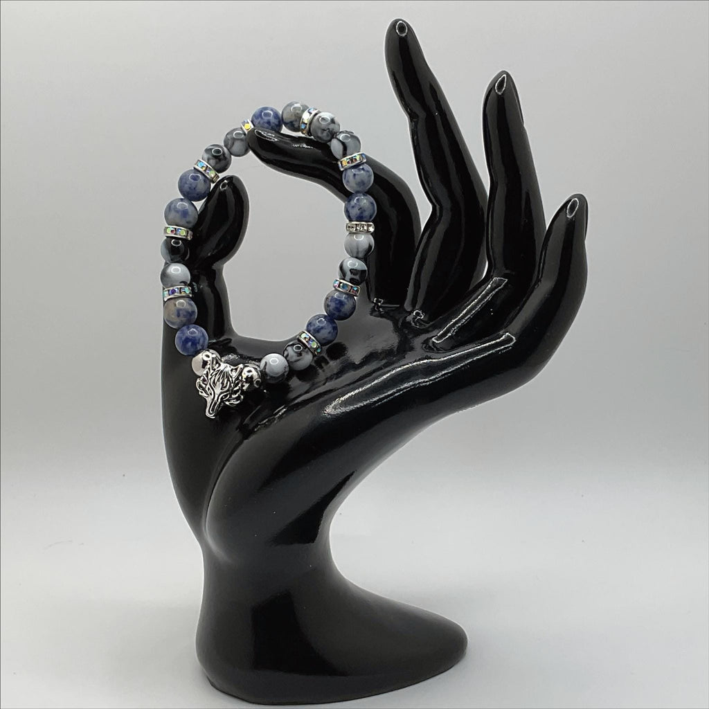 Sodalite Dragon Bracelet | Clarity & Inner Wisdom | Silver Crystal Spacers Gemstone Jewelry __etsy:8086883408