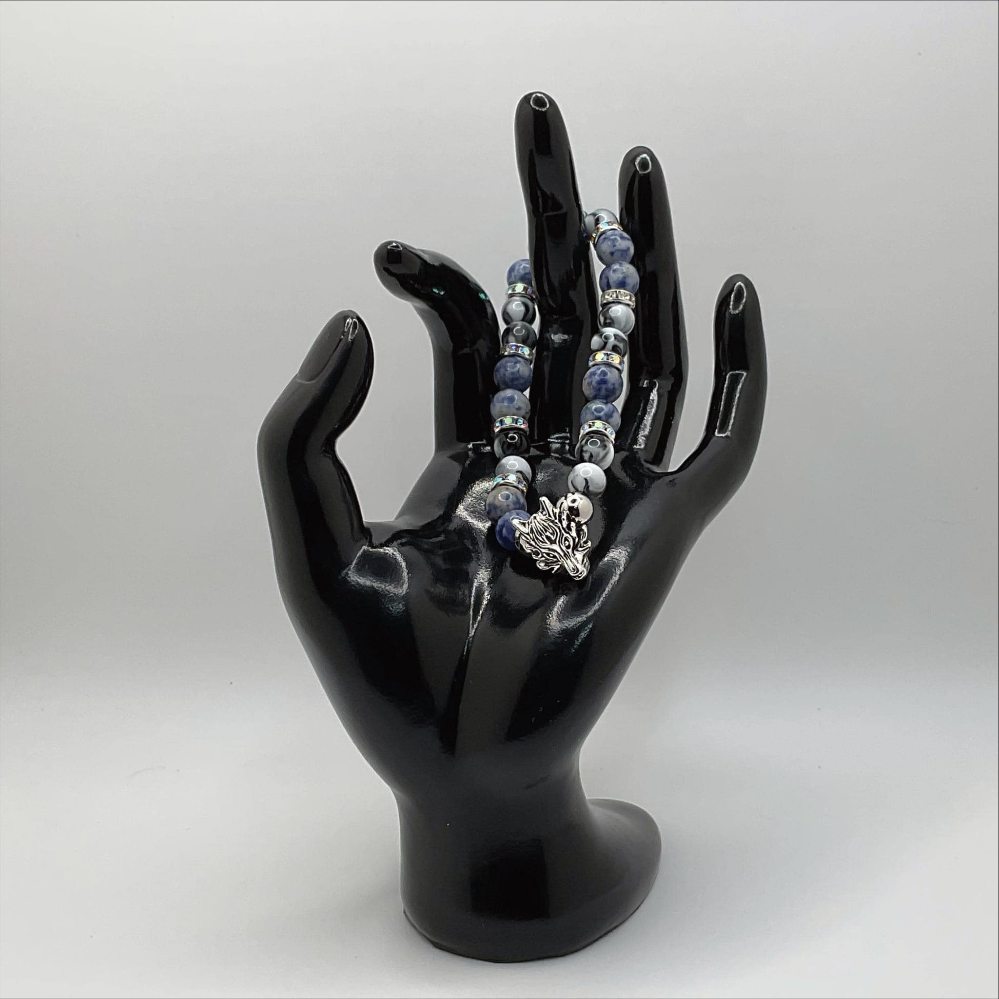 Sodalite Dragon Bracelet | Clarity & Inner Wisdom | Silver Crystal Spacers Gemstone Jewelry __etsy:8086883414