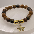 Tiger's Eye Yellow Jasper Bracelet | Confidence & Power | Gold Star Charm Crystal Gemstone Jewelry __etsy:8134545105
