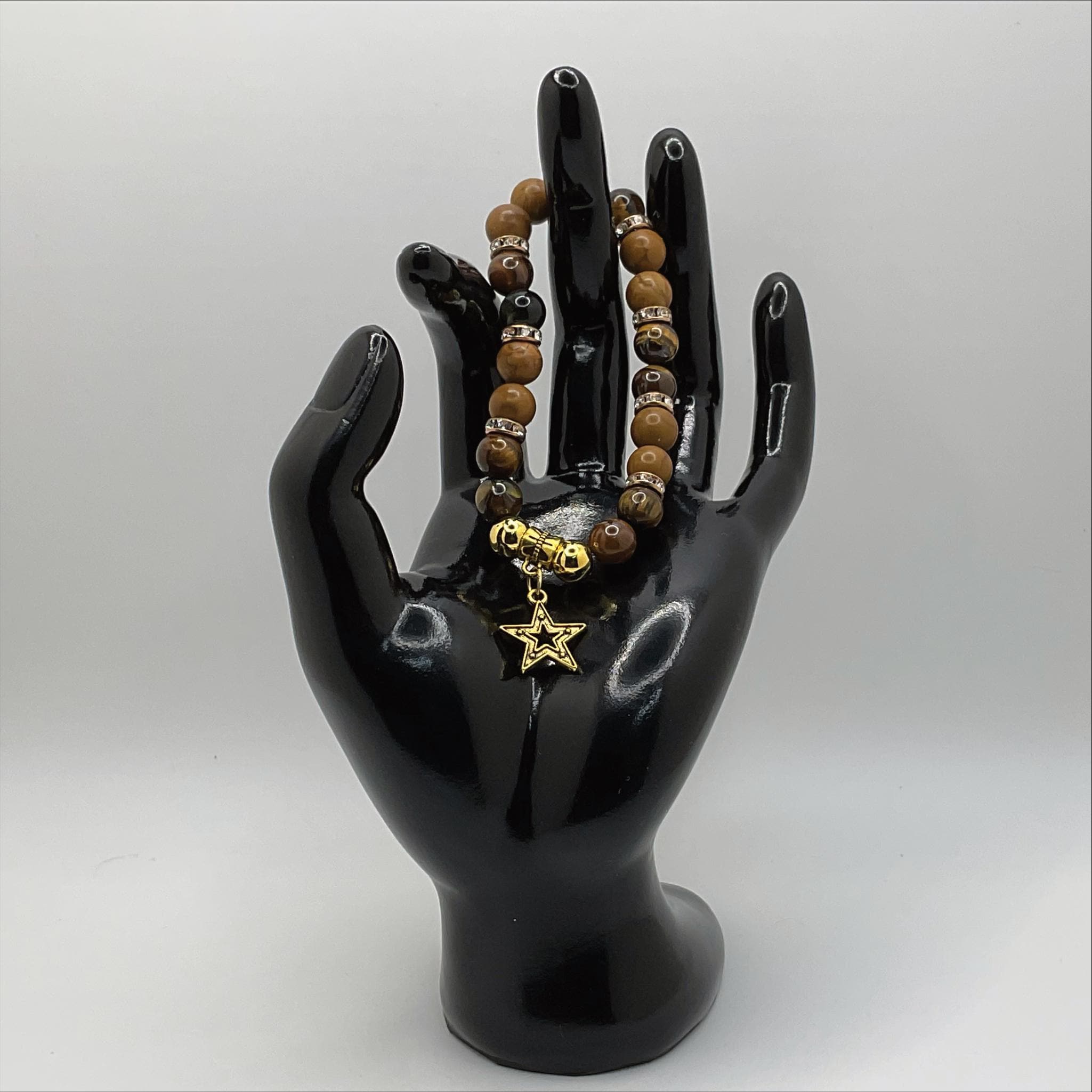 Tiger's Eye Yellow Jasper Bracelet | Confidence & Power | Gold Star Charm Crystal Gemstone Jewelry __etsy:8134545143