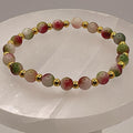 Watermelon Jade Bracelet | Love & Abundance | Tiny Gold Spacers Handmade Crystal Gemstone Jewelry __etsy:8134530795