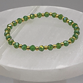 15 cm (5.9") Green Bracelet with Tiny Gold Spacers