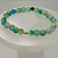 Green Chalcedony Bracelet with Gold Star Spacers