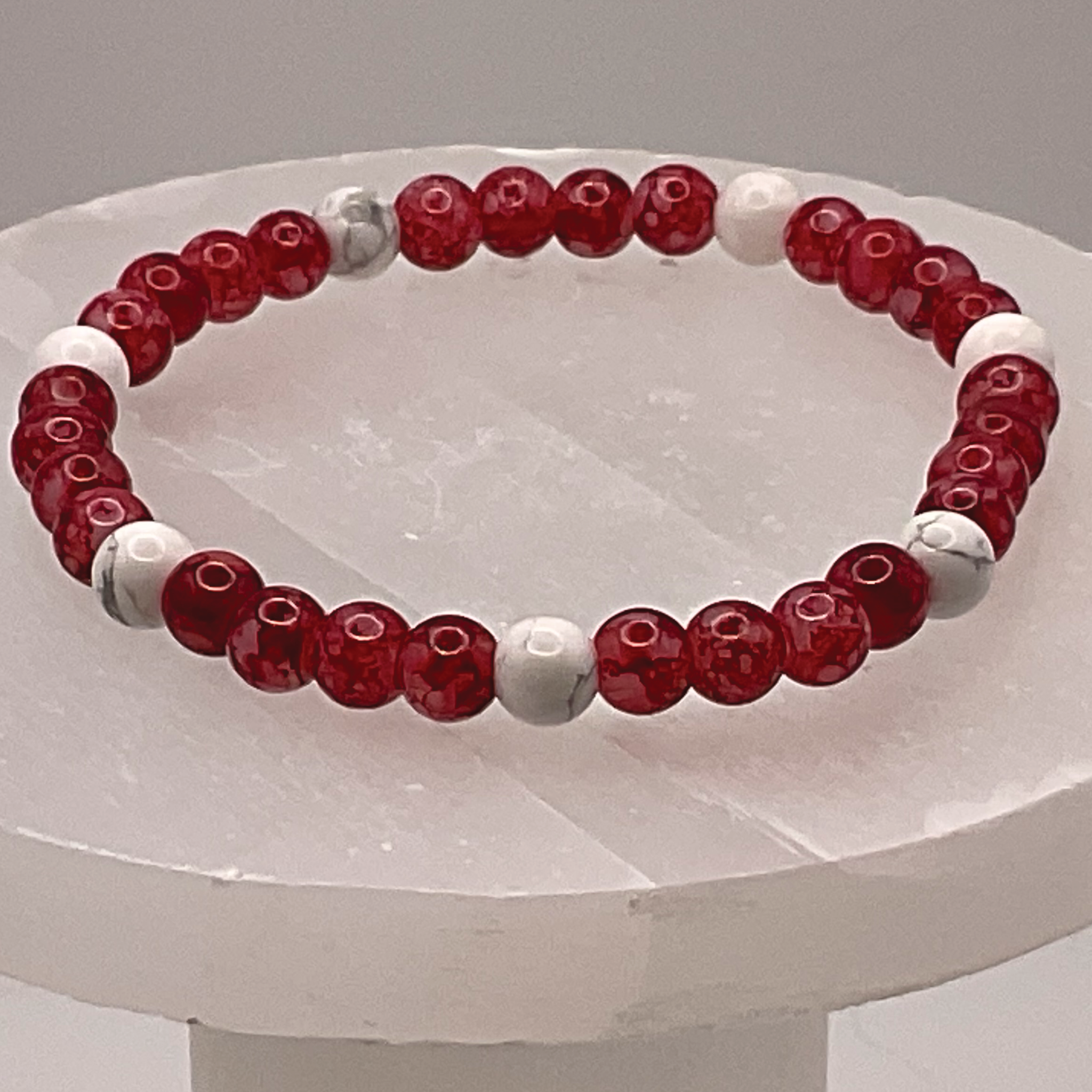 Red Dragon Vein Agate Magnesite Bracelet