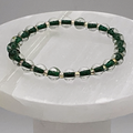 15.5 cm (6.1") Crystal Green Bracelet with Champagne Spacers