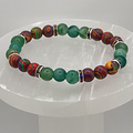 Pulsera Casilica de calcedonia verde con separadores de cristal multicolor de plata