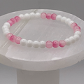 Pink White Glass Bracelet