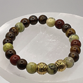 Tiger's Eye Serpentine Bracelet with Gold Tone Spacers