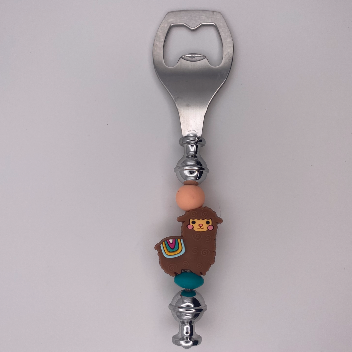 Beige Brown Llama Bottle Opener