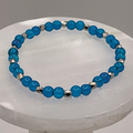 Blue Glass Bracelet with Tiny Silver Spacers