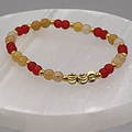 14 cm (5.5") Multi-Color Orange Bracelet with Gold Spacers