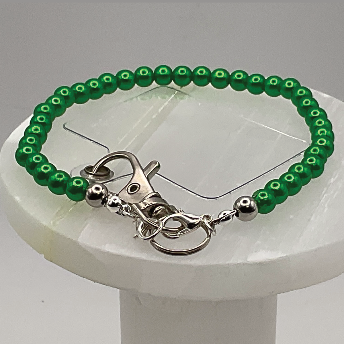 Dark Green Glass Phone Strap