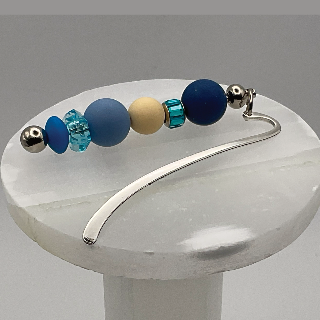 Blue Beige Silver Bookmark
