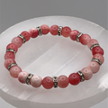 Pink Opal Bracelet with Clear Spacers