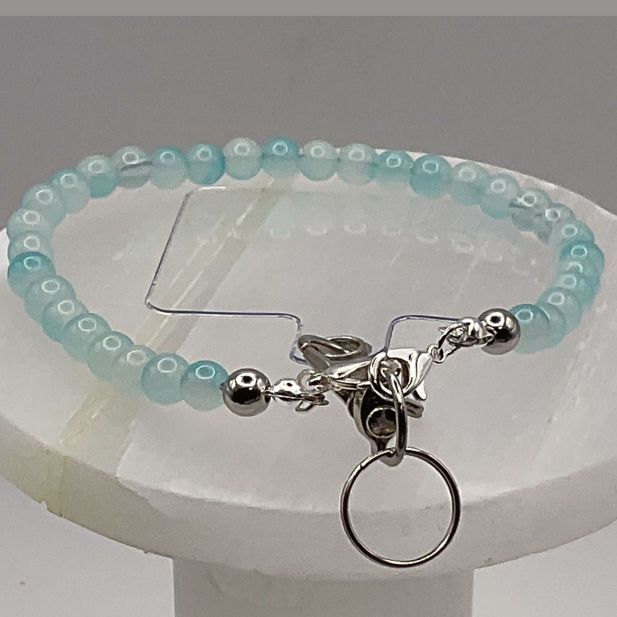 Powder Blue Glass Phone Strap
