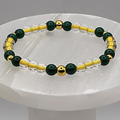 Yellow Green Glass Bracelet with Gold Spacers
