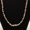 18" Clear Milky White Champagne Glass Necklace with Gold Spacers