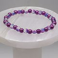 Purple and Clear Glass Bracelet