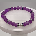 Pulsera de Cristal Perla Morada con Separadores de Cristal