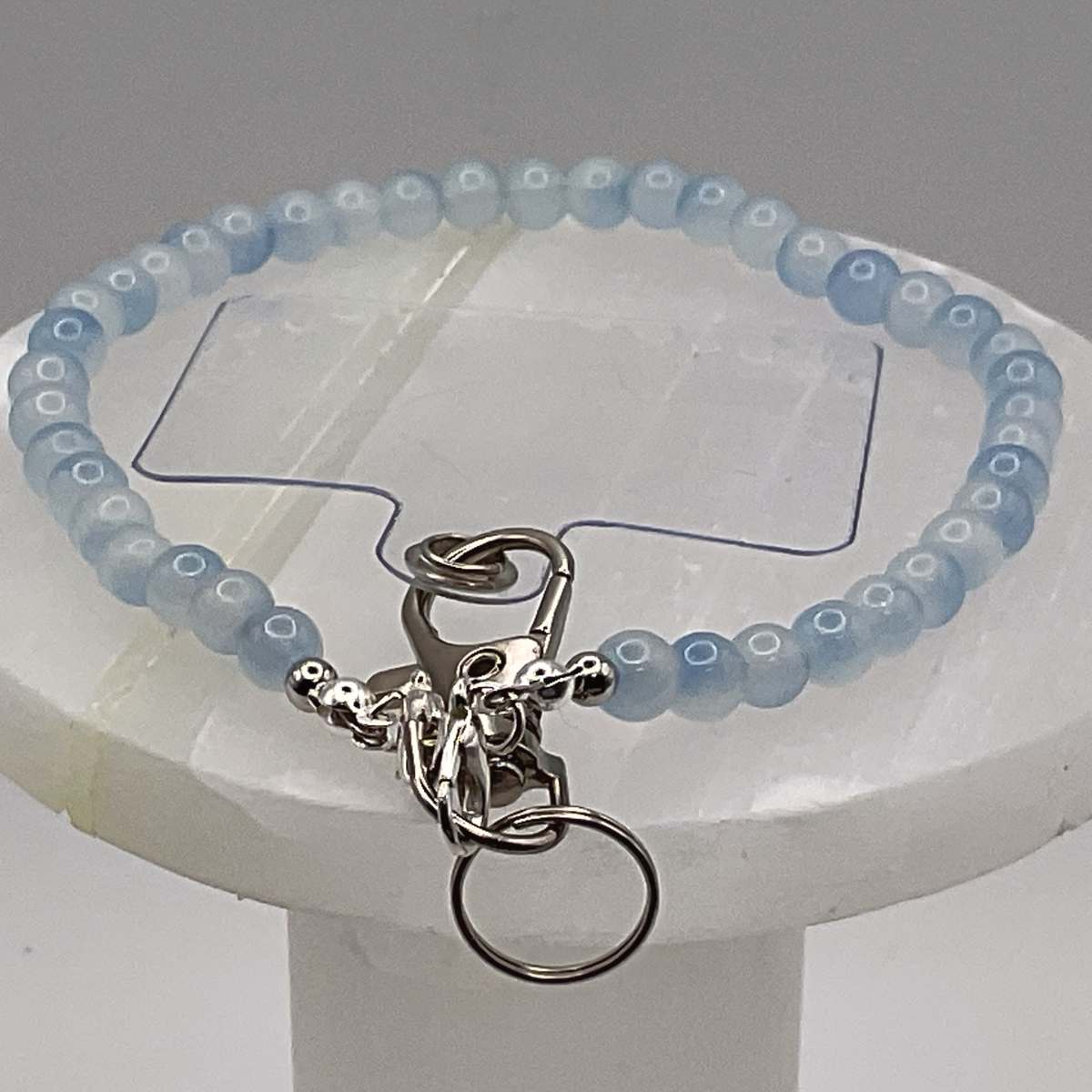 Light Blue Glass Phone Strap