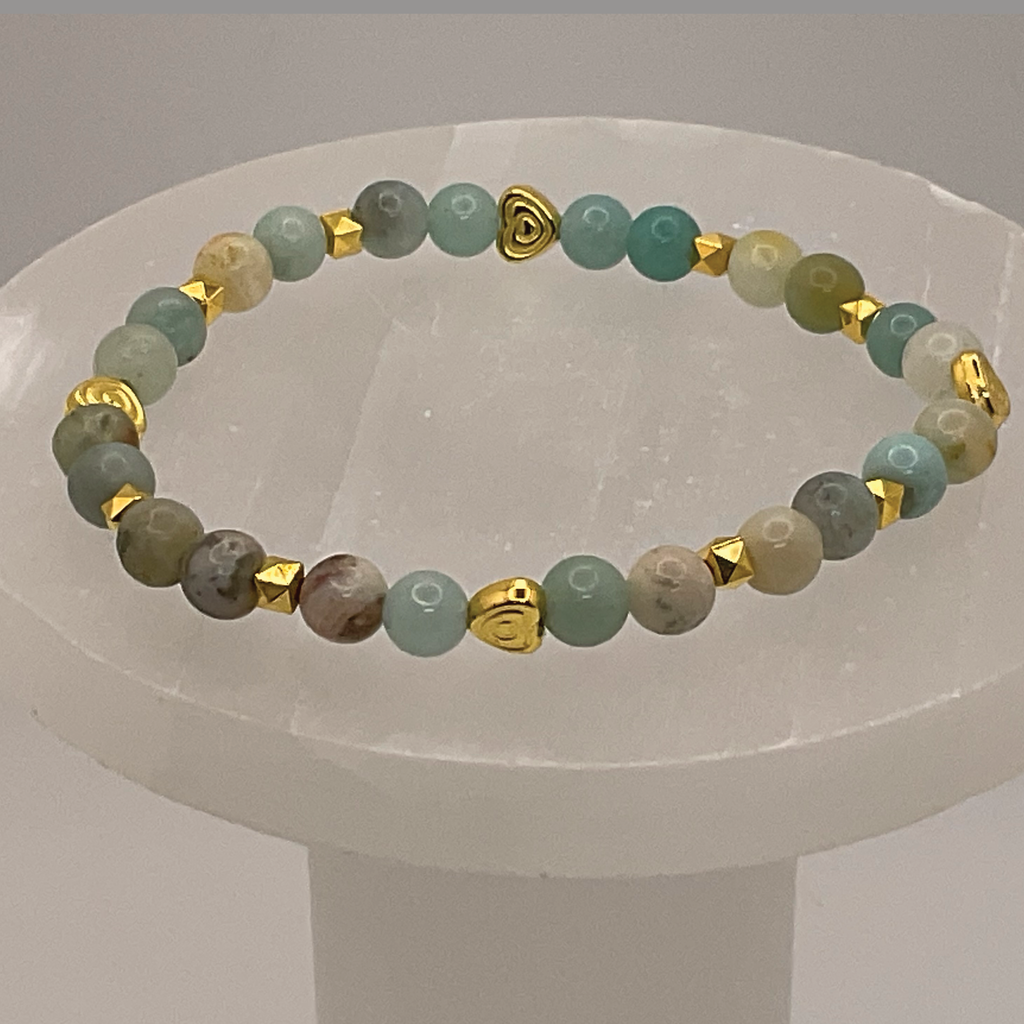 Prehnite Bracelet with Gold Spacers