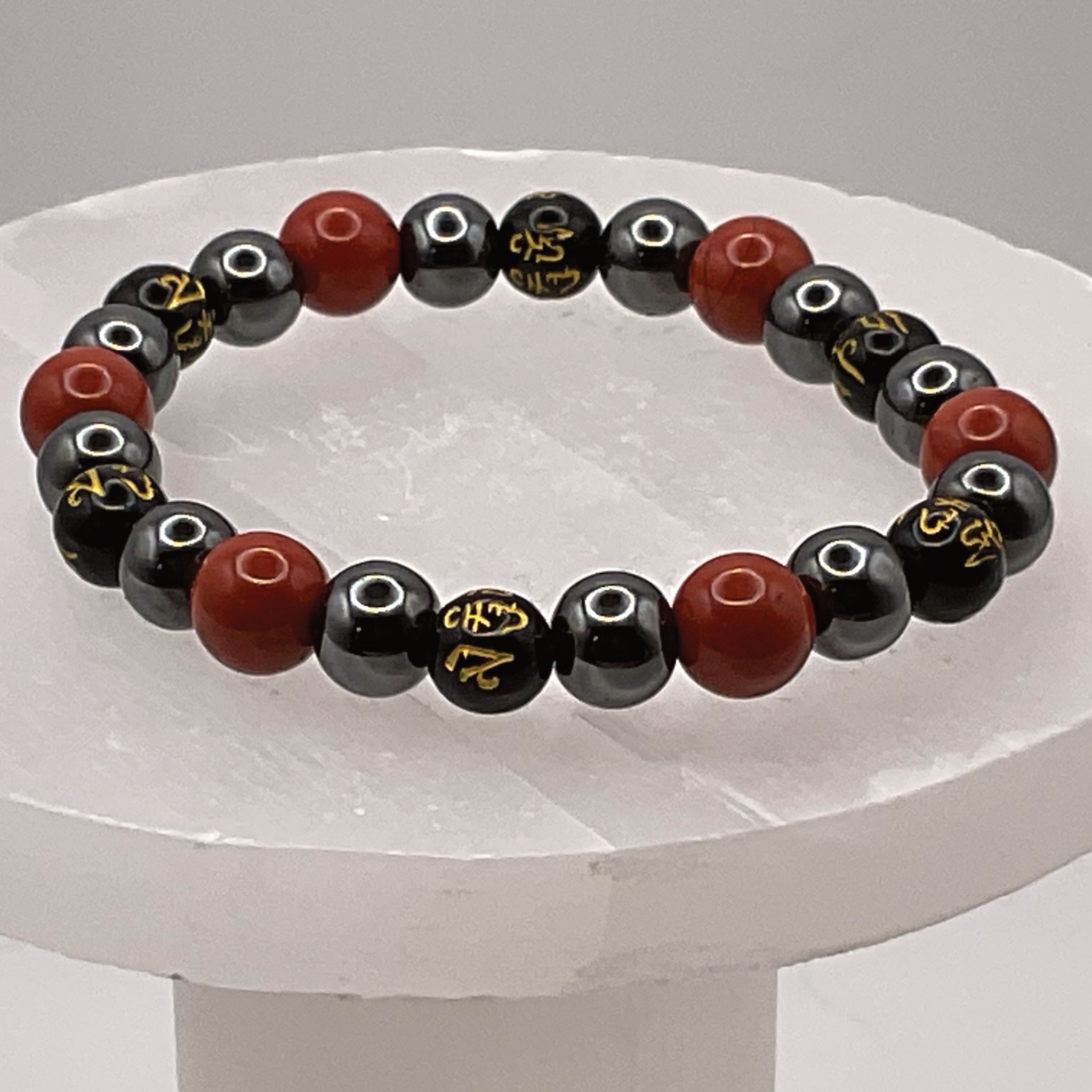Carnelian Agate Hematite Black Pixiu Bracelet