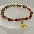 Amber Gold Third Eye Charm Bracelet with Tiny Gold Spacers