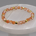 Orange Crystal Glass Bracelet with Gold Square Spacers