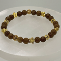 Brown Chalcedony Bracelet with Gold Star Spacers